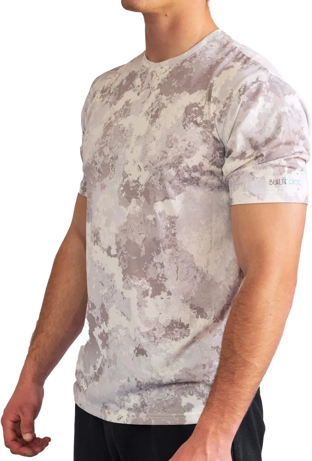 BUILTCOOL Men’s Crew Neck Shirt – Quick Dry Shirts for Men, Instant Cooling Moisture Wicking, UPF 50 Sun Protection