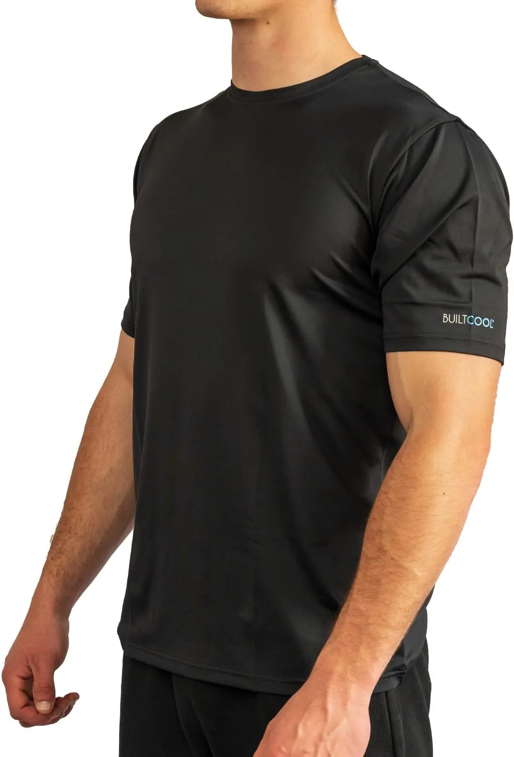 BUILTCOOL Men’s Crew Neck Shirt – Quick Dry Shirts for Men, Instant Cooling Moisture Wicking, UPF 50 Sun Protection