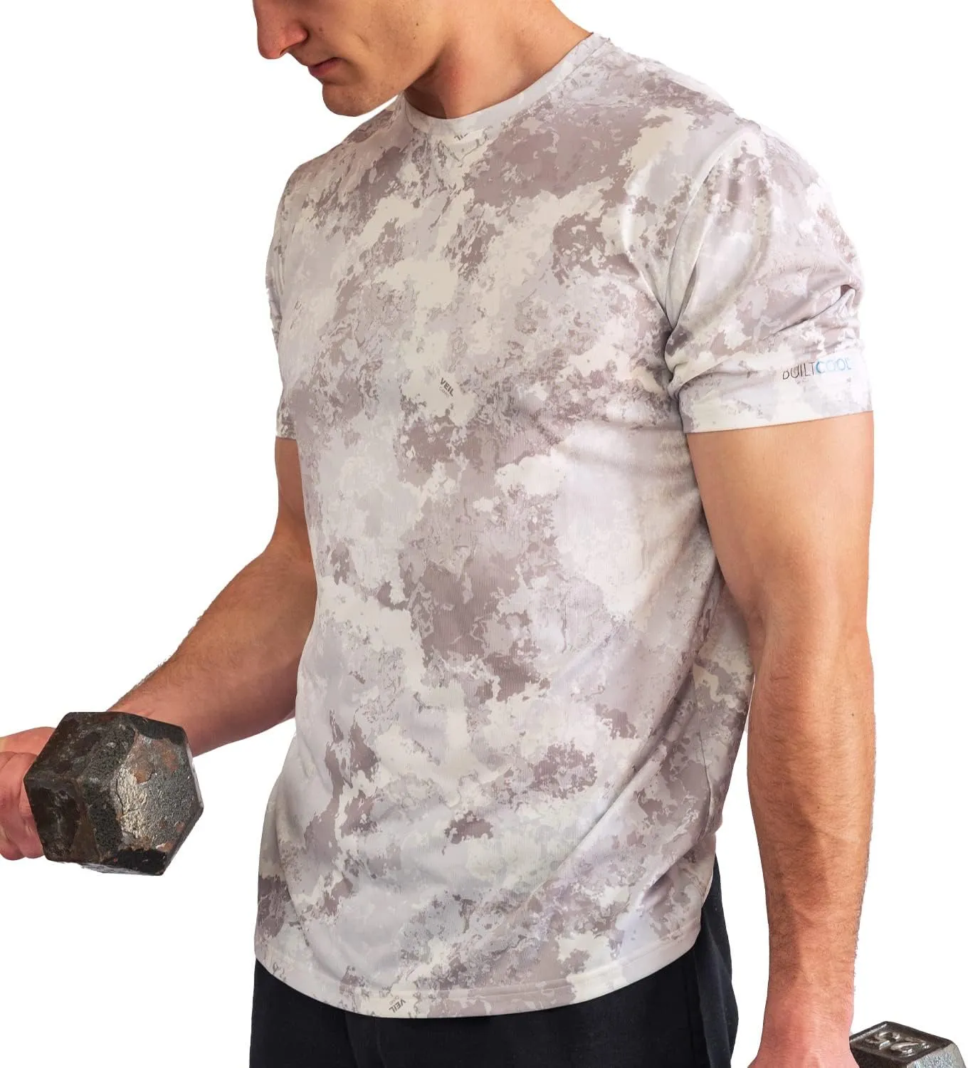BUILTCOOL Men’s Crew Neck Shirt – Quick Dry Shirts for Men, Instant Cooling Moisture Wicking, UPF 50 Sun Protection