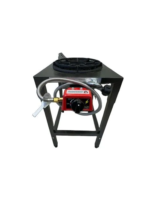 Burner on Stand LARGE Wok Gas Cooker 1 Gas Stove with steel hose (BLACK)