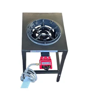 Burner on Stand LARGE Wok Gas Cooker 1 Gas Stove with steel hose (BLACK)