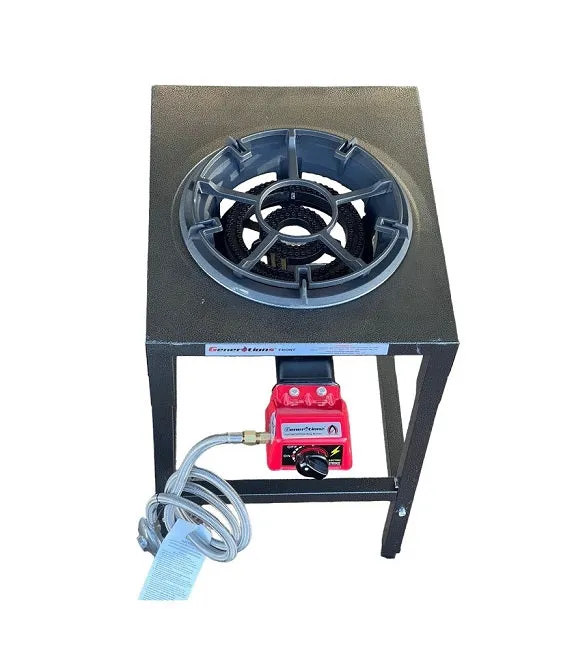 Burner on Stand LARGE Wok Gas Cooker 1 Gas Stove with steel hose (BLACK)