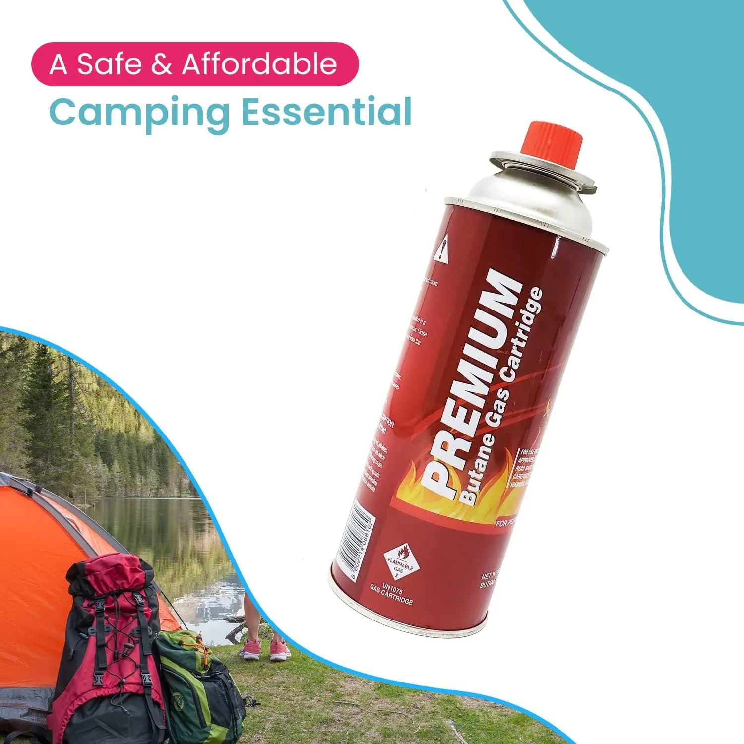 Butane Fuel Canisters for Portable Camping Stoves, Gas Burners, UL Listed, 8 oz. Per Canister - Set of 2