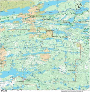 BWCA Map - BWCA 15 – Waterproof, Durable Cloth Map for Canoeing, Hiking, and Camping by True North Map Company