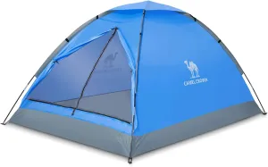 CAMEL CROWN 2/3/4 Person Camping Tent with Removable Rain Fly, Easy Setup Outdoor Tents Water Resistant Lightweight Portable for Family Backpacking Camping Hiking Traveling