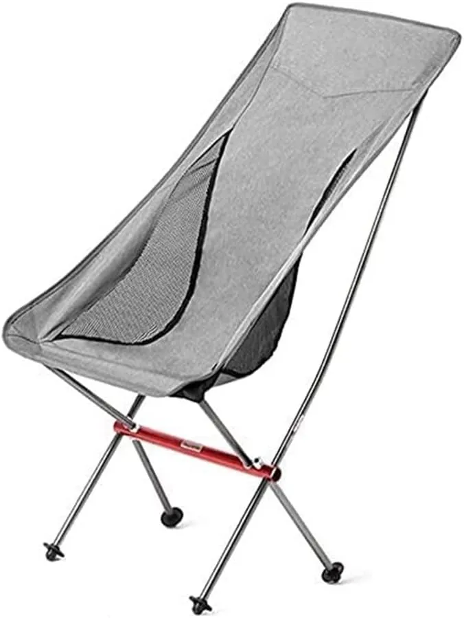 Camp Chair Portable Fishing Chairs Outdoor Camping High Back Chair Ultralight Seater,Camping Folding Chair/Grey
