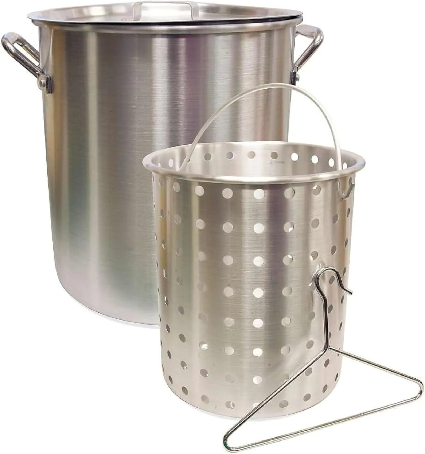 Camp Chef Aluminum Cooker Pot - Indoor & Outdoor Cooking Pot Set with Strainer, Lid, Removal Hook & Cooking Pot - 42 Quart