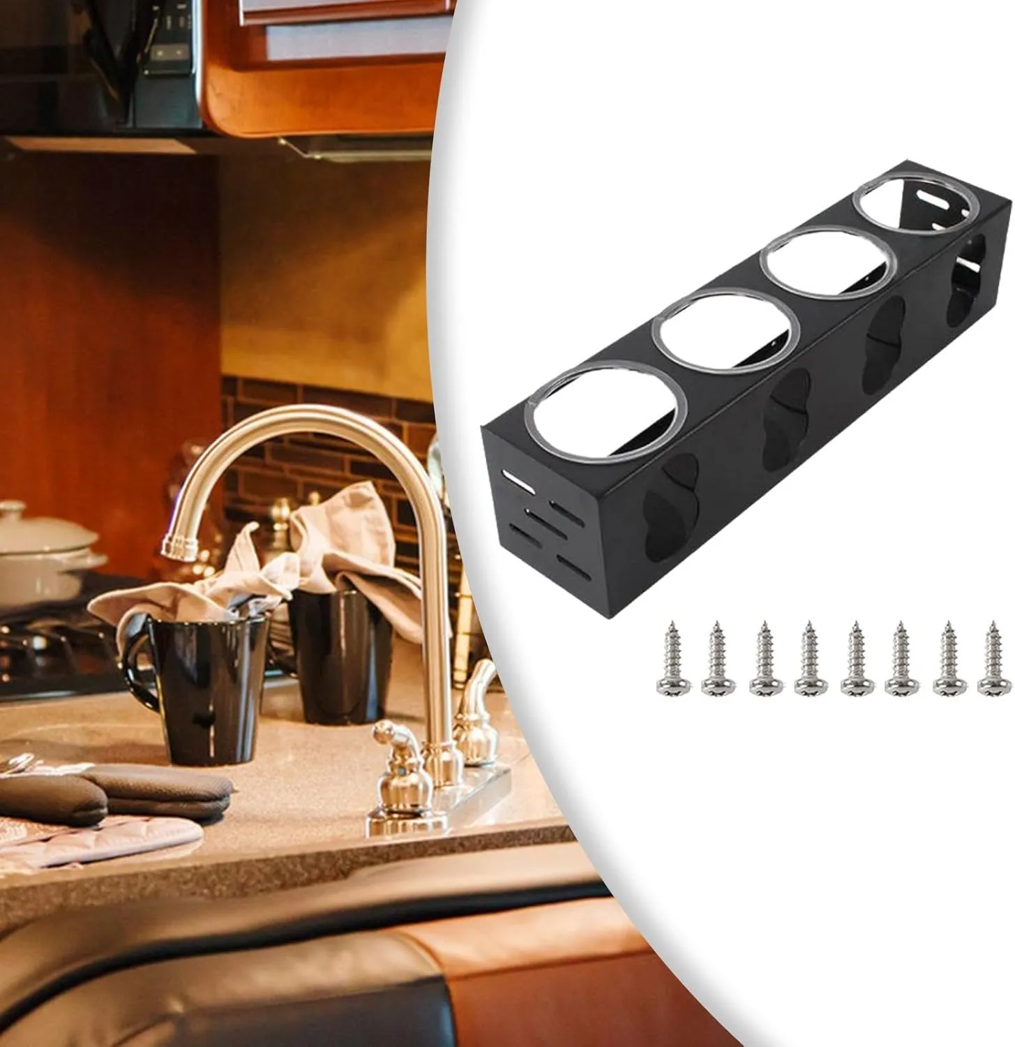 Camp RV Spice Shelf Organizer, Camping RV Trailer Kitchen Seasoning,