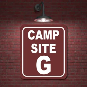 Camp Site G Camping Aluminum Composite Sign, 15"x18"