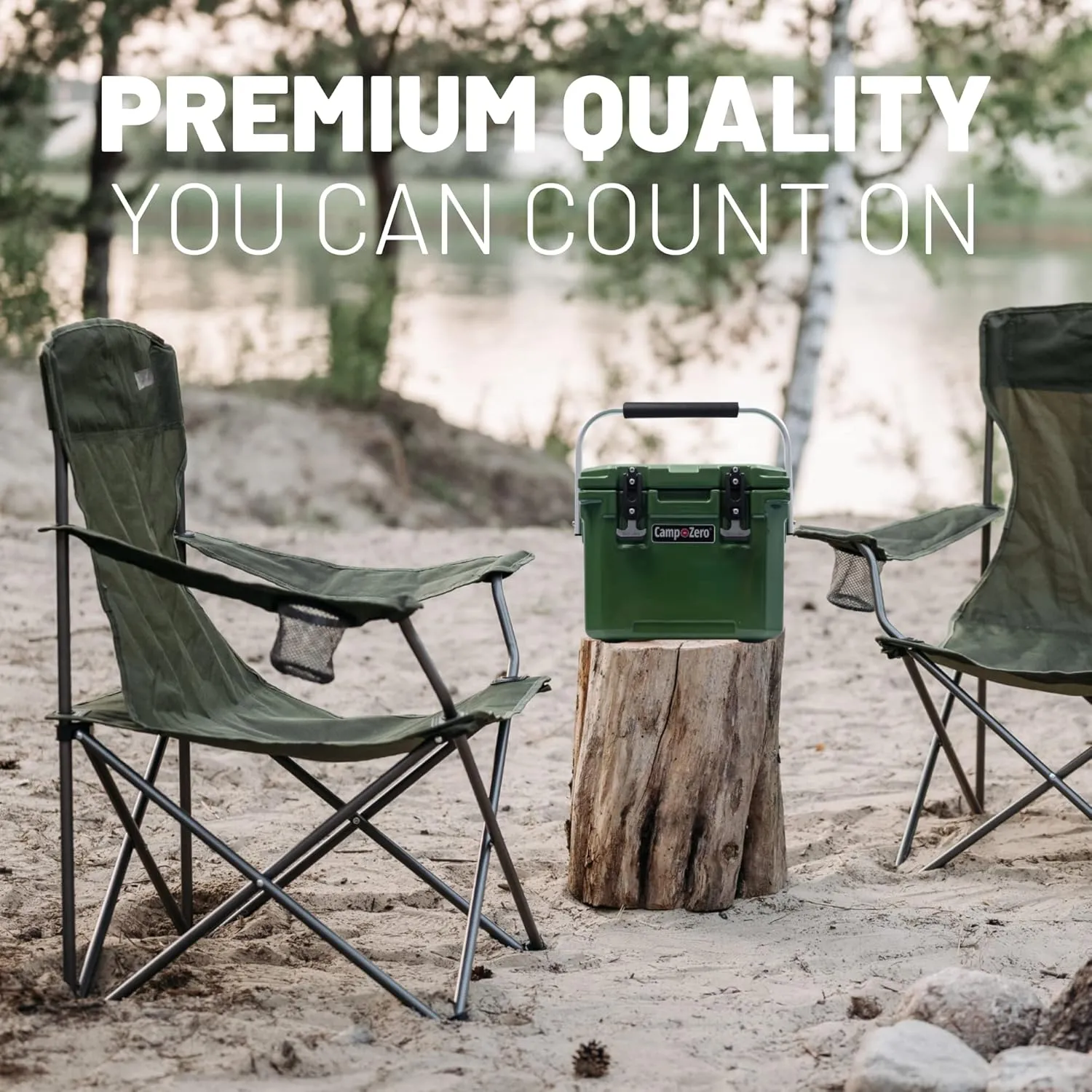 CAMP-ZERO 10L-10.6 Quart Portable Hard Cooler Ice Chest, Perfect for Drinks, Lunch, Beach, Picnics, Boating, Camping and Travel with 2 Molded-in Cup Holders and Folding Aluminum Handle