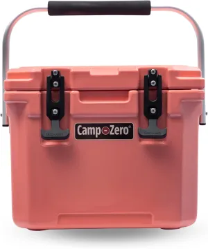 CAMP-ZERO 10L-10.6 Quart Portable Hard Cooler Ice Chest, Perfect for Drinks, Lunch, Beach, Picnics, Boating, Camping and Travel with 2 Molded-in Cup Holders and Folding Aluminum Handle