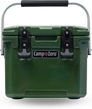 CAMP-ZERO 10L-10.6 Quart Portable Hard Cooler Ice Chest, Perfect for Drinks, Lunch, Beach, Picnics, Boating, Camping and Travel with 2 Molded-in Cup Holders and Folding Aluminum Handle