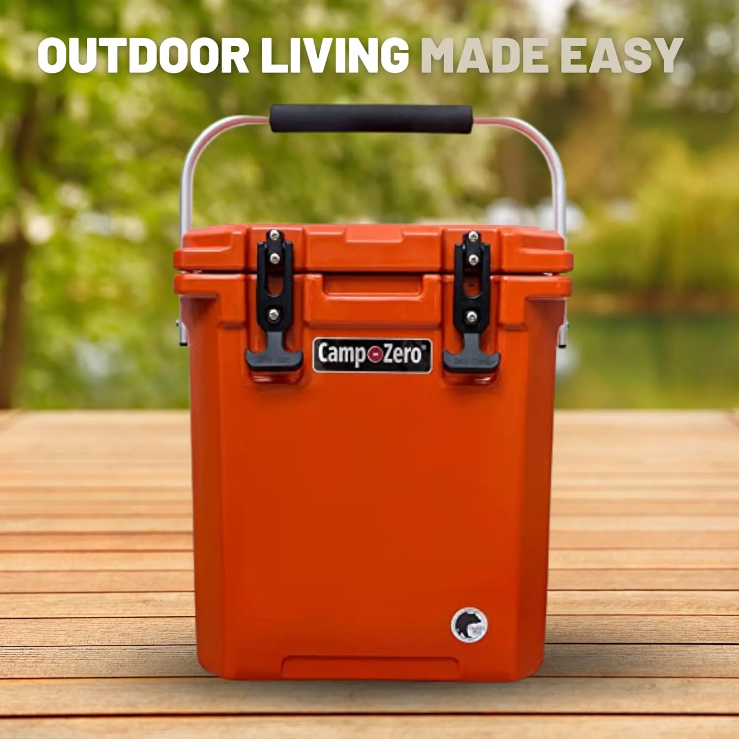 CAMP-ZERO 16L-16.9 Quart Portable Hard Cooler with Divider, Perfect for Drinks, Wine Bottles, Lunch, Beach, Picnics, Boating, Camping, Travel with 2 Molded-in Cup Holders and Folding Aluminum Handle
