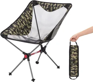 Camping Folding Stools Camping Folding Moon Chair Aluminum Tube Two Step Quick Set Portable Bracket Back Picnic Fishing Tools Chair