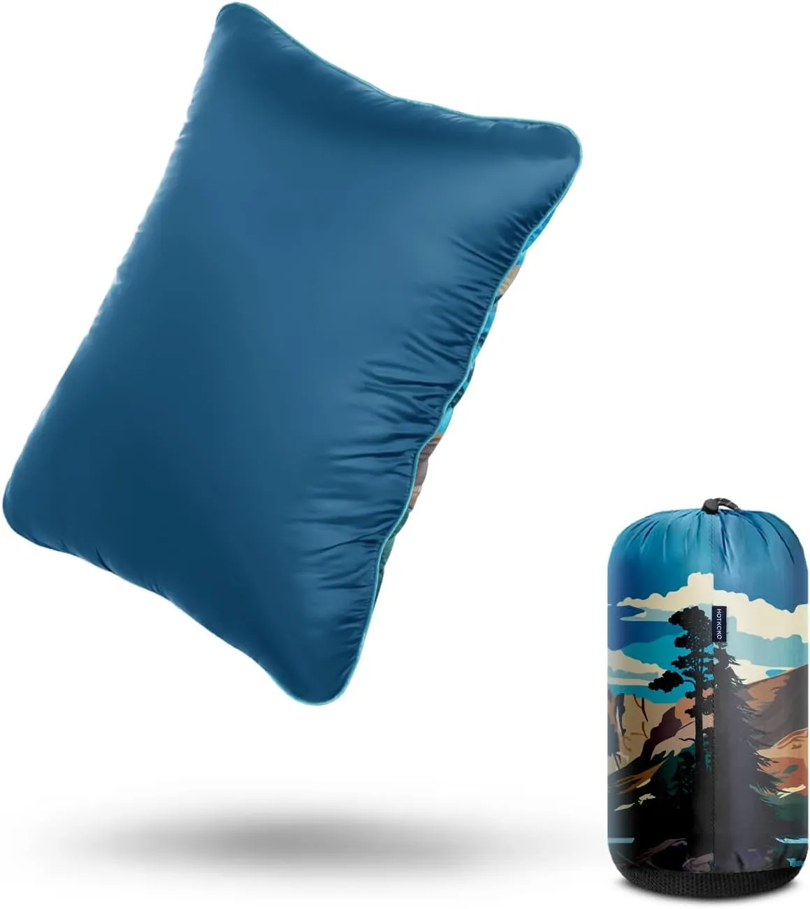 Camping Pillow,Supportive Compressible Travel Pillow Large Size Lightweight Camp Pillow with Storage Bag for Camping,Hiking,Backpacking,Airplane