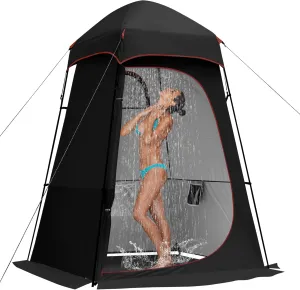 Camping Shower Tent, Oversize Pop Up Changing Tent, Portable Outdoor Bathroom Toilet Tent with Floor, Easy Set Up Privacy Shelter for Dressing, Hiking, Fishing, UPF50 