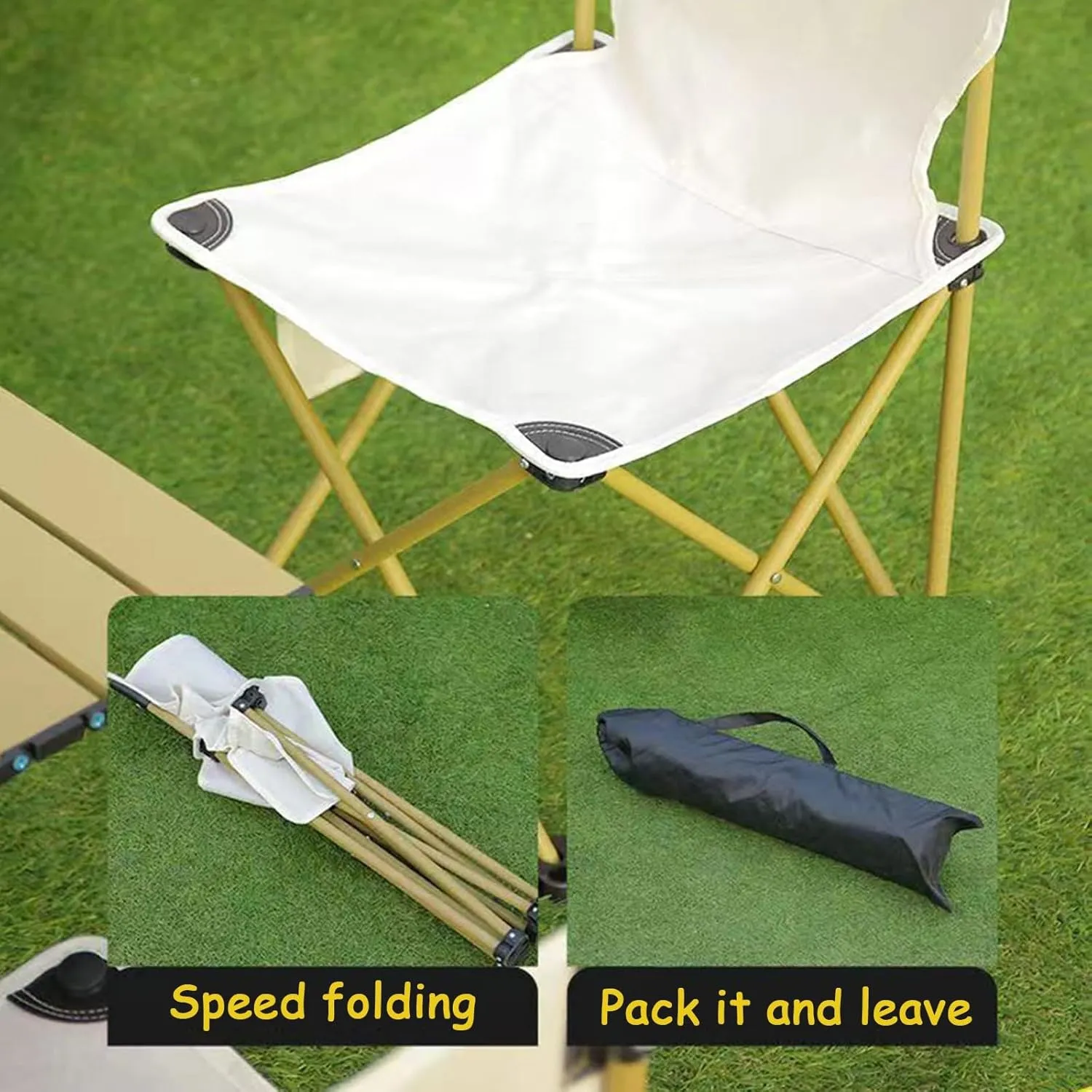 Camping Table Folding Camp Table Roll Up Surface Lightweight,with Carry Bag for Camping, Hiking, Picnics, BBQ, Beach Trips & Tailgating（Folding Chair）