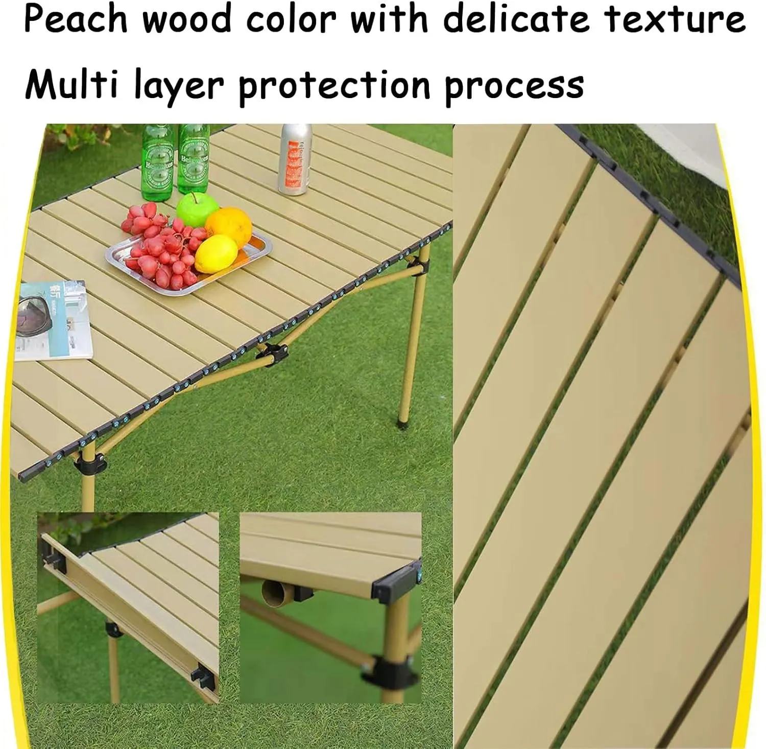 Camping Table Folding Camp Table Roll Up Surface Lightweight,with Carry Bag for Camping, Hiking, Picnics, BBQ, Beach Trips & Tailgating（Folding Chair）