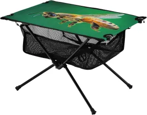 Camping Table Lightweight Portable Folding Table with Mesh Storage Net Bee Eye Animal Ideal for Camping Hiking Beach Picnic Travel Backyard