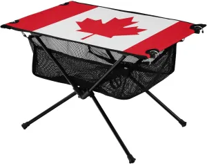Camping Table Lightweight Portable Folding Table with Mesh Storage Net Flag Canada Red Maple Leaf Ideal for Camping Hiking Beach Picnic Travel Backyard