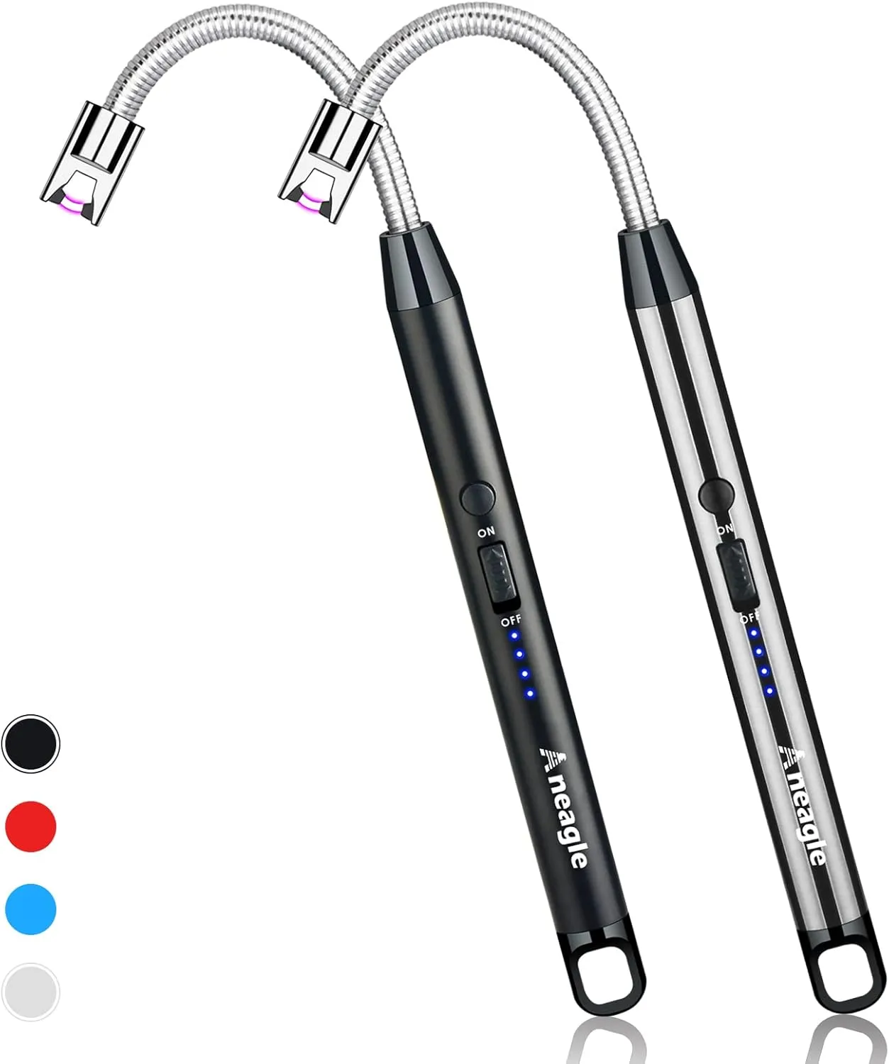 Candle Lighter Rechargeable 2 Packs Electric Arc Lighter for Candles with Led Battery Display Screen and Long Flexible Neck USB are Applied to Light Candle Cooking Fireworks Flame