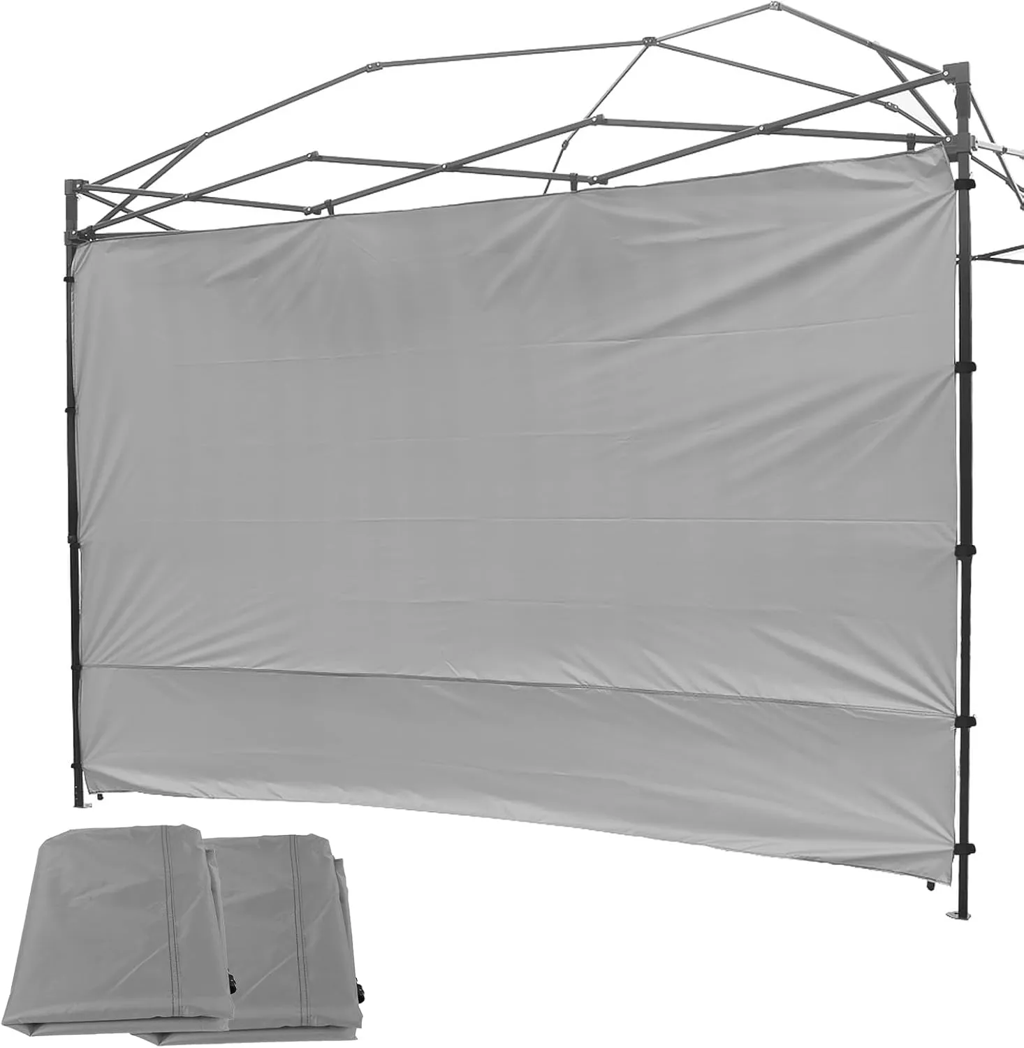 Canopy Sunwall, Instant SunWall 10ft x10ft, Sidewall for Pop Up Canopy Tent, 2 Pack Sidewalls Only, Grey