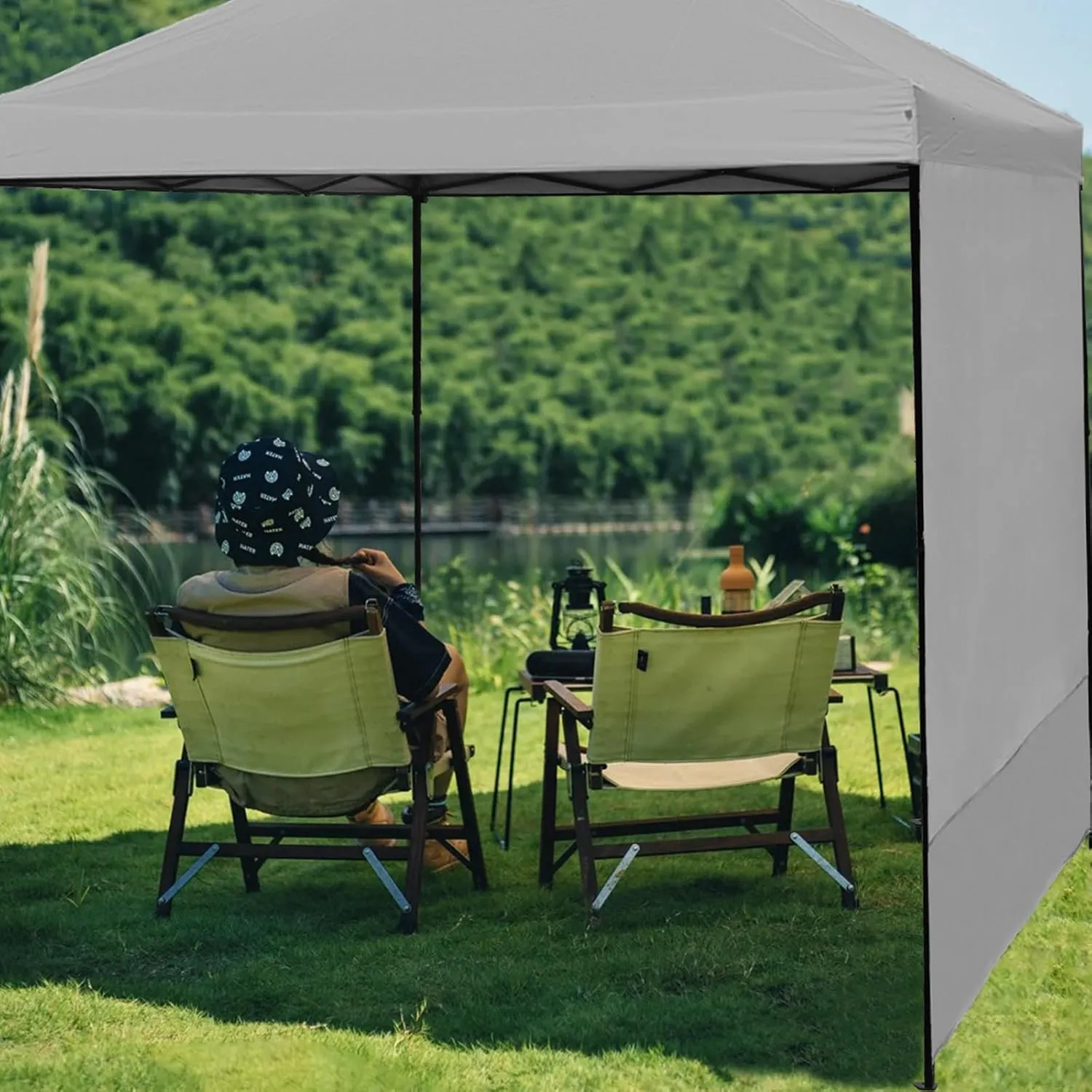 Canopy Sunwall, Instant SunWall 10ft x10ft, Sidewall for Pop Up Canopy Tent, 2 Pack Sidewalls Only, Grey