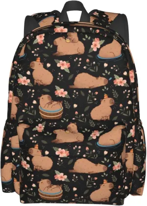 Capybaras Backpack for Women 16.9 inch Travel Casual Laptop Backpack Lightweight Waterproof Hiking Daypack