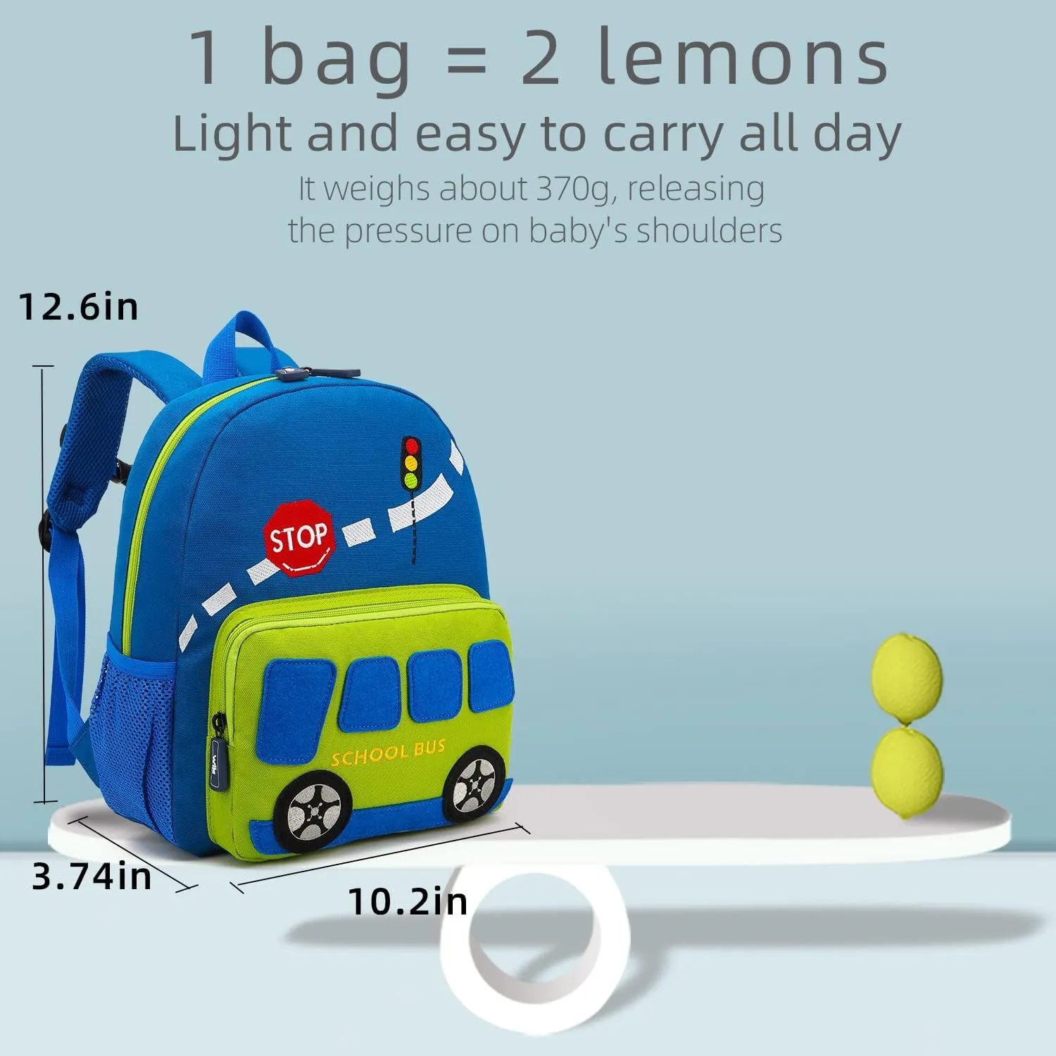 Car Dinosaur Kids Toddler Backpack for Boys and Girls Children Waterproof Preschool Bag(Green Scool Bus)