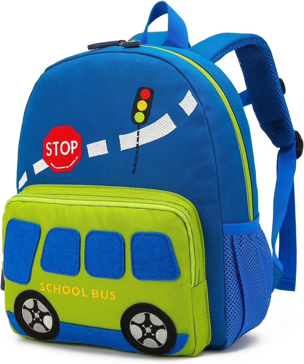 Car Dinosaur Kids Toddler Backpack for Boys and Girls Children Waterproof Preschool Bag(Green Scool Bus)