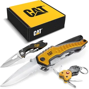 Cat 3 Piece 9-in-1 Multi-Tool, Knife, and Multi-Tool Key Chain Gift Box Set - 240125