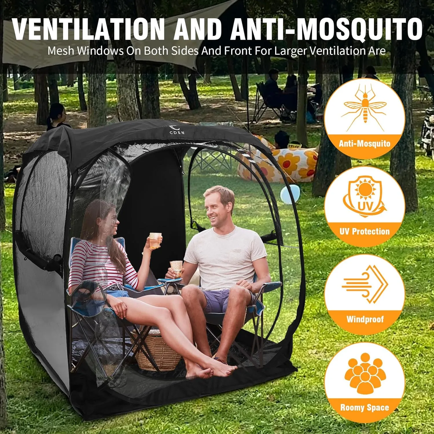 CDEN Sport Tent, Instant Tent, Pop Up, with Sealed Floor, rain Fly, for Sports, Event, Camping