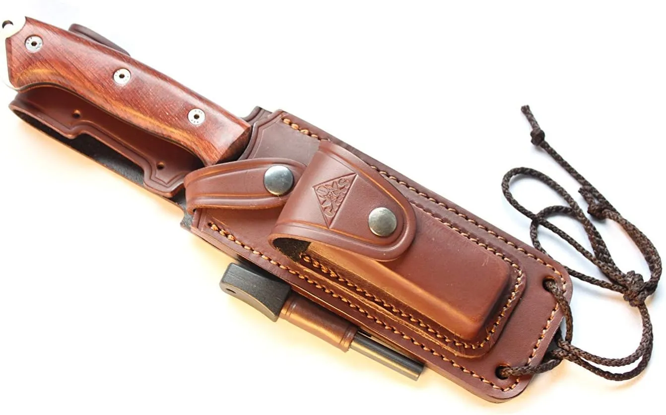 CELTIBERO - Premium Quality Outdoor/Survival/Hunting/Tactical Knife - Stainless Steel MOVA-58 with Genuine Leather Multi-positioned Sheath - Made in Spain.