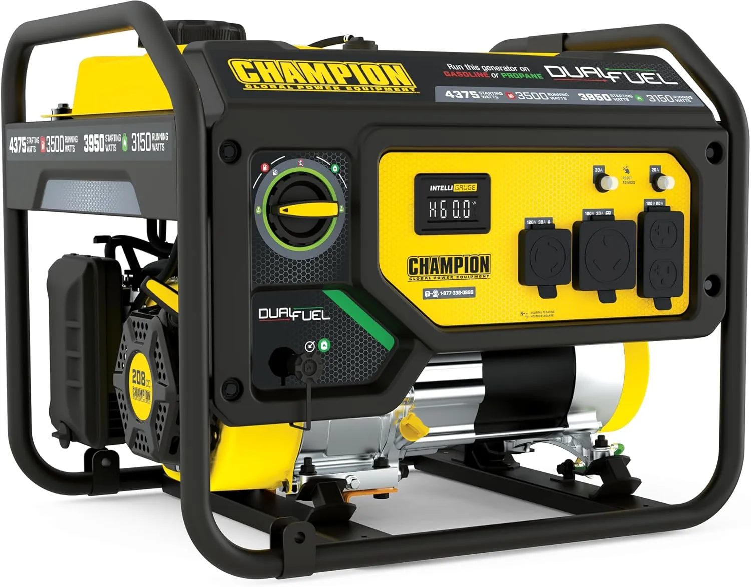Champion Power Equipment 4375-Watt Dual Fuel RV Ready Portable Generator with CO Shield