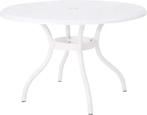 Christopher Knight Home Simon Outdoor Aluminum Round Dining Table, White