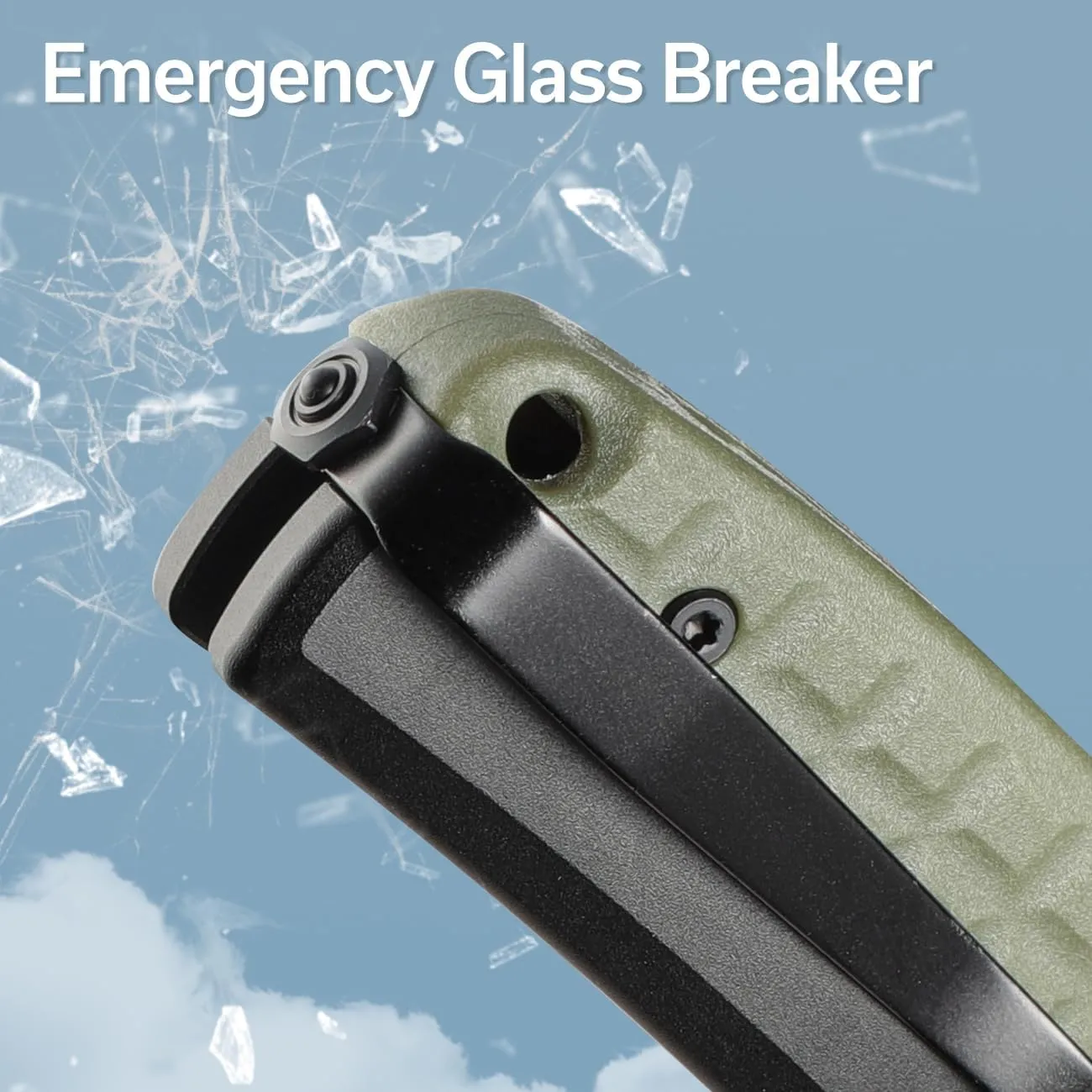 CIVIVI Sentinel Strike Pocket Knife with Glass Breaker, Utility Folding Knife for Outdoor EDC, 3.7" Reverse Tanto Blade, Aircraft Grade Aluminum Handle with FRN Integral Spacer C22025B-3