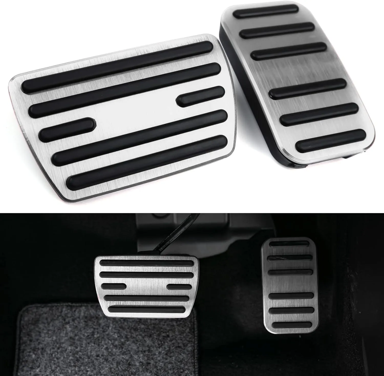 CKE Compatible with Honda Civic CRV Odyssey Pilot Passport Ridgeline Insight Accessories Sporty Car Pedals Foot Pedal Covers Brake and Accelerator Pedal Pads -Silver