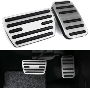 CKE Compatible with Honda Civic CRV Odyssey Pilot Passport Ridgeline Insight Accessories Sporty Car Pedals Foot Pedal Covers Brake and Accelerator Pedal Pads -Silver