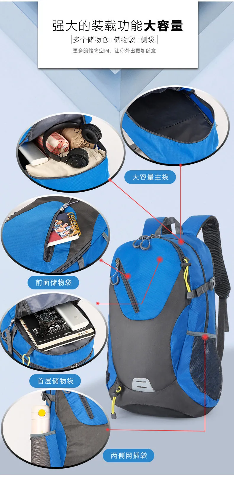 Classic 40L Outdoor Backpack – High-Quality Waterproof Travel Bag for Men & Women, Casual Patchwork Sport Backpack