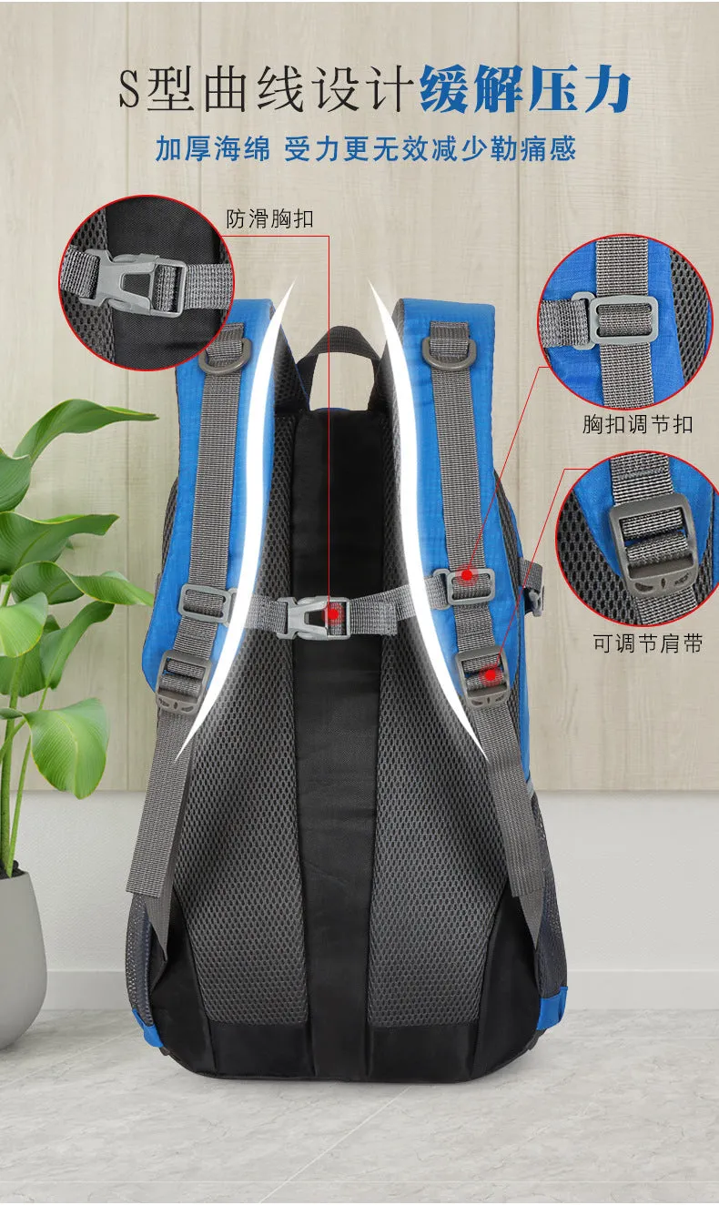 Classic 40L Outdoor Backpack – High-Quality Waterproof Travel Bag for Men & Women, Casual Patchwork Sport Backpack