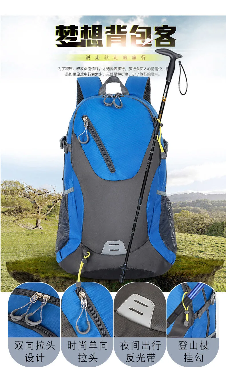 Classic 40L Outdoor Backpack – High-Quality Waterproof Travel Bag for Men & Women, Casual Patchwork Sport Backpack