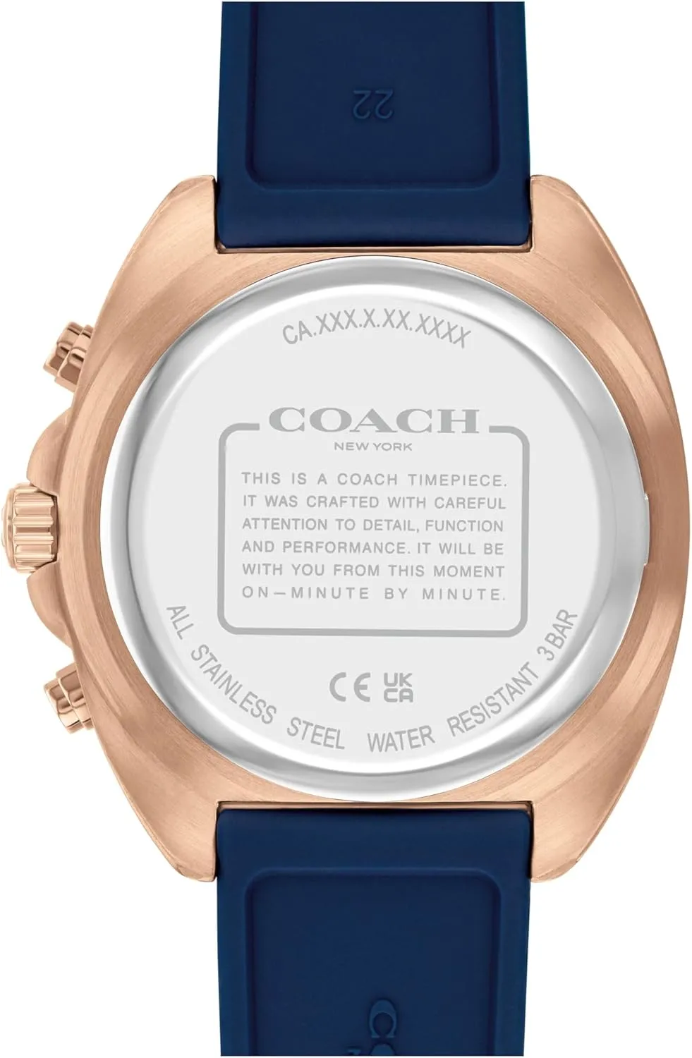 Coach Charter Men's Quartz Chronograph Watch, Silicone Strap, Water-Resistant up to 3ATM – Sporty and Stylish - Gift for Him, 44.5mm