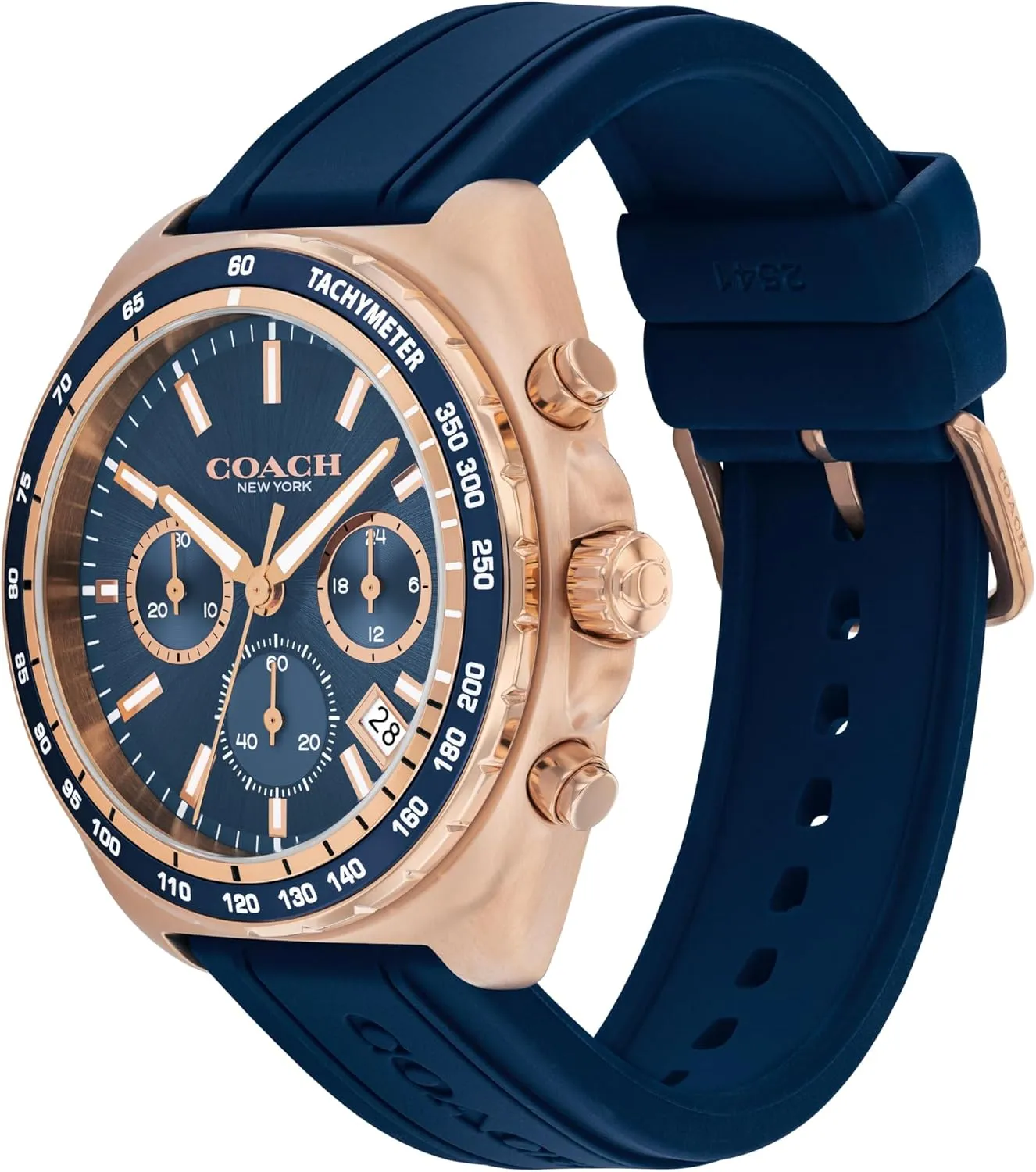 Coach Charter Men's Quartz Chronograph Watch, Silicone Strap, Water-Resistant up to 3ATM – Sporty and Stylish - Gift for Him, 44.5mm