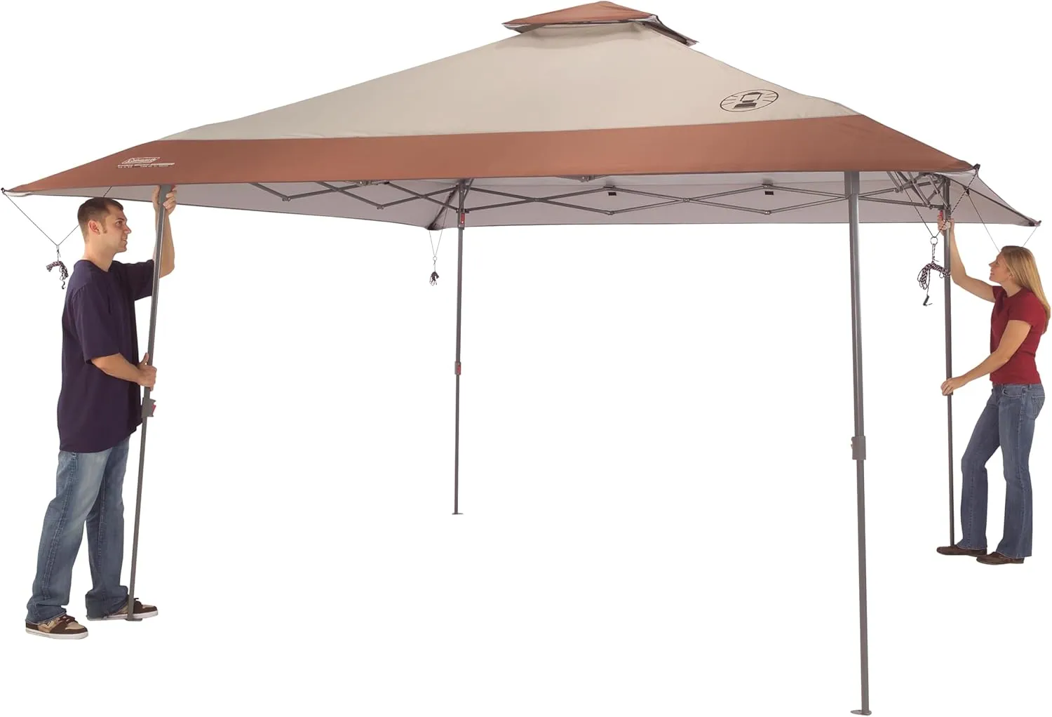Coleman 13x13ft Instant Canopy Sun Shelter, Portable Shade Tent Sets Up in 3 Minutes, Vented Roof for Airflow & UPF 50  Sun Protection