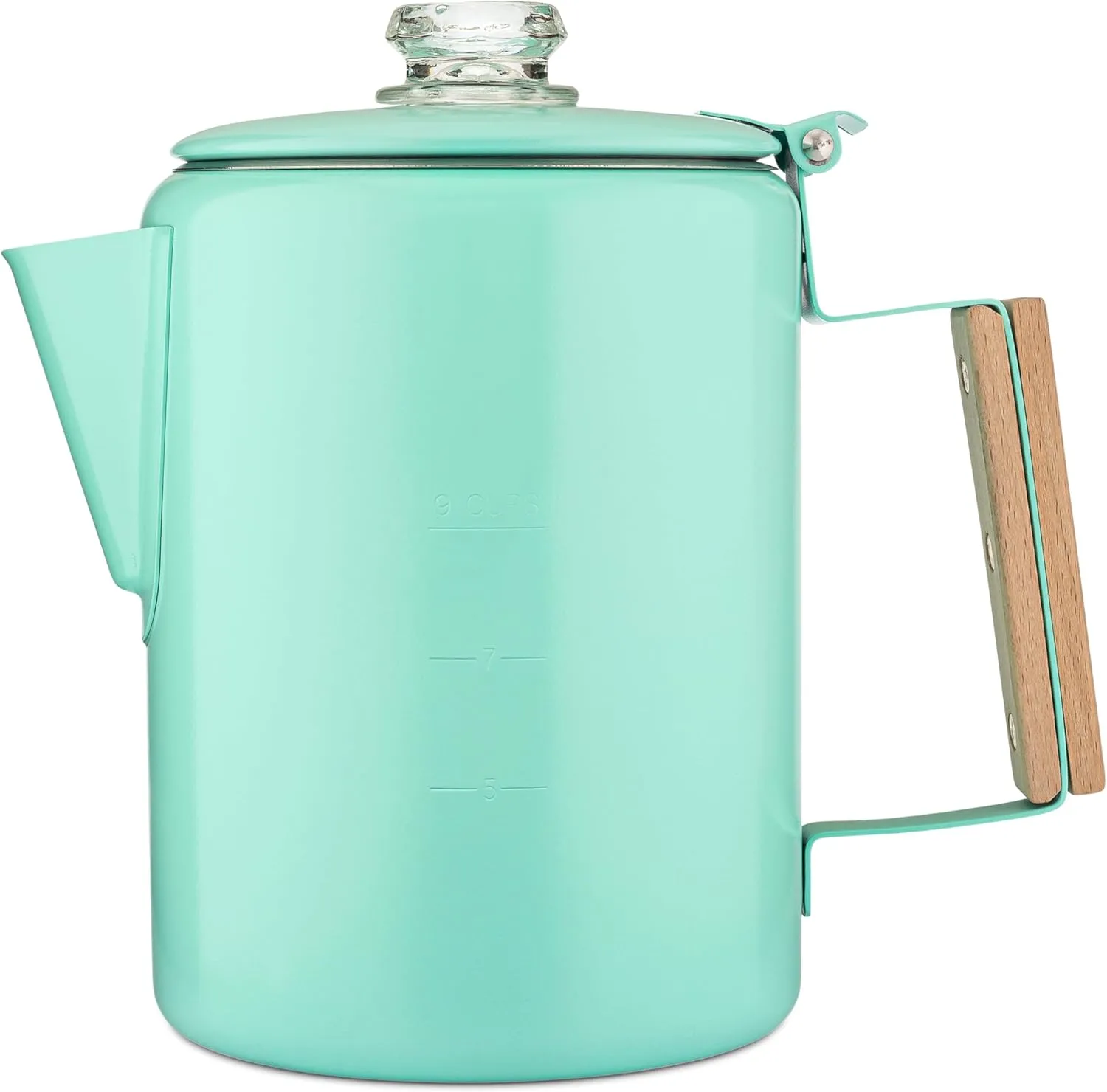 COLETTI Bozeman Camping Coffee Pot — Camping Coffee Makers, Coffee Percolator – America's Sleekest Percolator – NO Aluminum or Plastic (Seafoam)