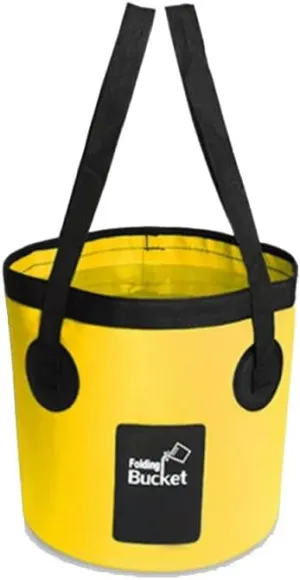 Collapsible Bucket with Handle, 12L/20L foldable bucket, Portable Wash Basin for Camping, Fishing, Gardening, Car Washing, and Outdoor Use (Yellow, 20L)