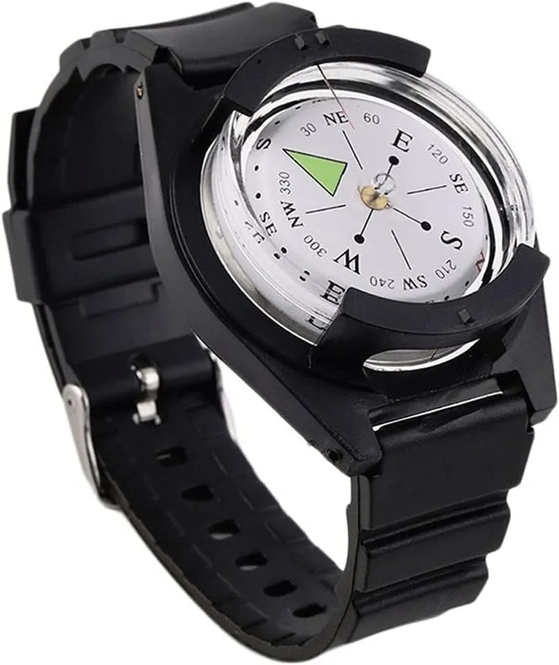 Compass Hiking, Tactical Wrist Compass Outdoor Camping Tool Tourism Equipment Fishing Accessories Black Band Compass