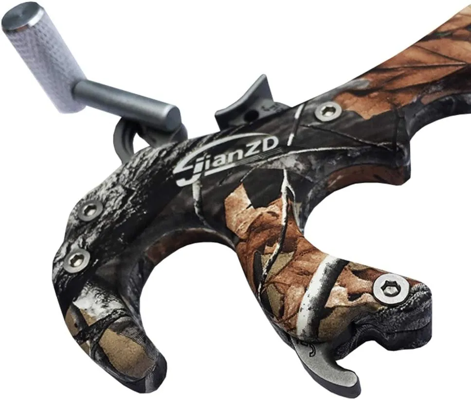 Compound Bow Release 3/4Finger 360° Rotatable Aluminum Alloy Archery Trigger Synapse Hammer Throw Release Assistant