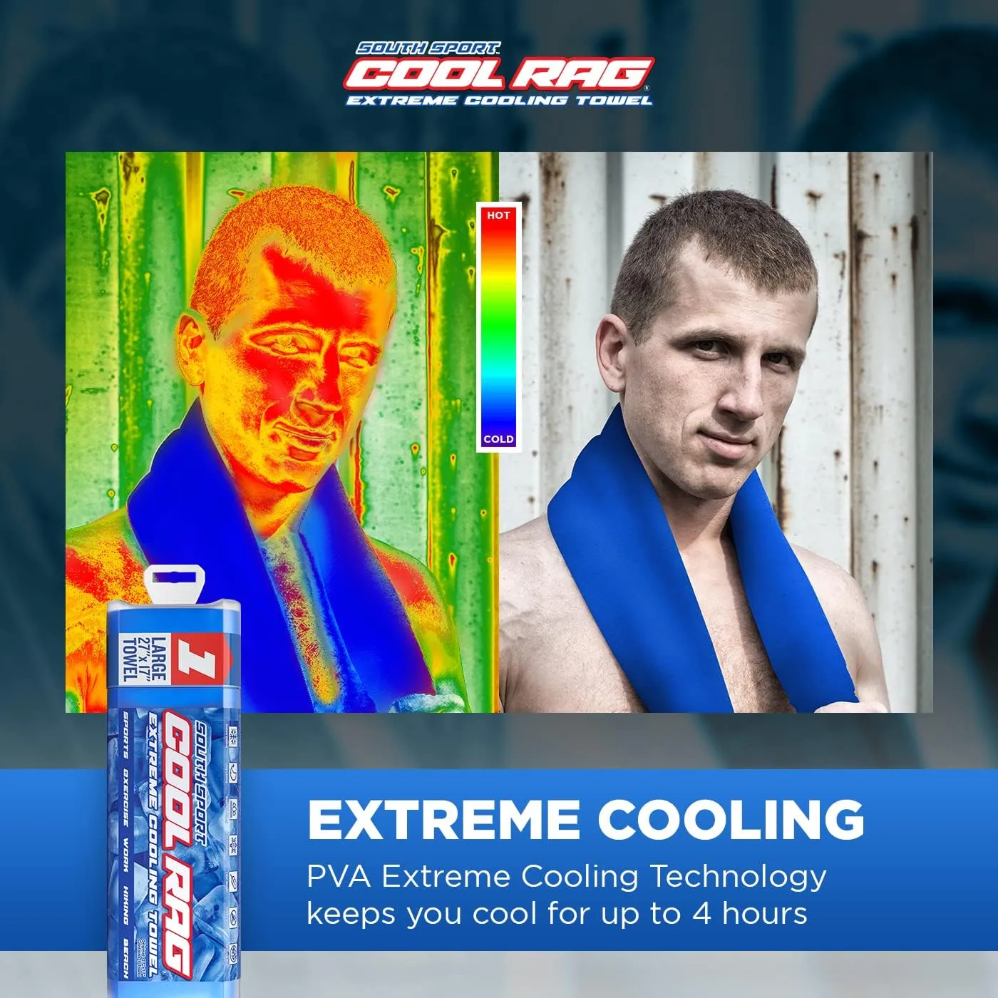 Cool RAG Extreme Cooling Towel for Heat Relief - PVA Cooling Towel for Workout, Gym, Running and for Other Outdoor Sports - Cooling Rag for Neck - Cool Towel for Quick Cooling