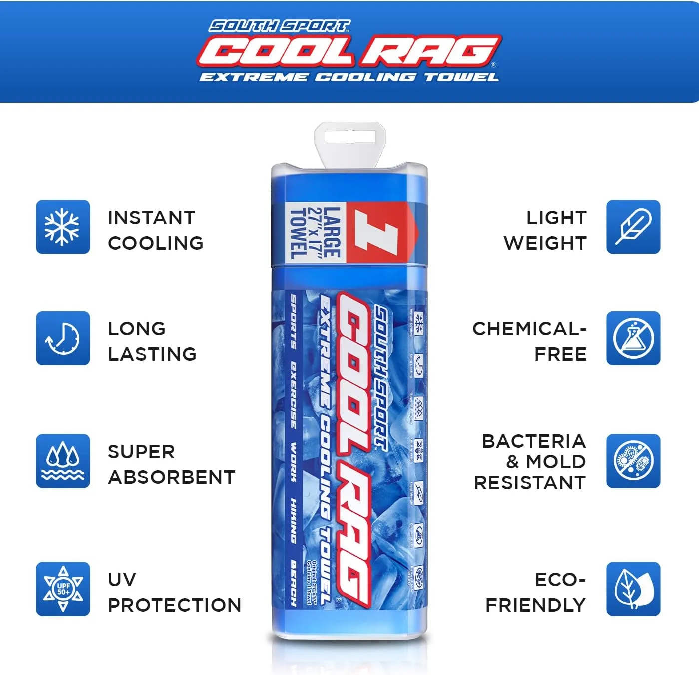 Cool RAG Extreme Cooling Towel for Heat Relief - PVA Cooling Towel for Workout, Gym, Running and for Other Outdoor Sports - Cooling Rag for Neck - Cool Towel for Quick Cooling